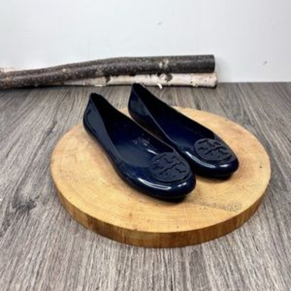 Tory Burch | Navy Plastic Reva Flats Size 5